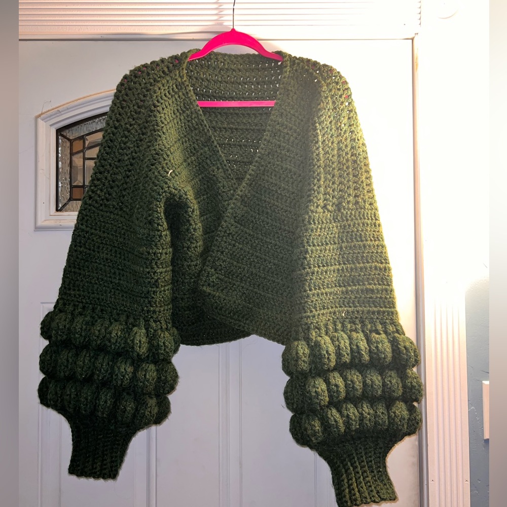 Hand crocheted cardigan